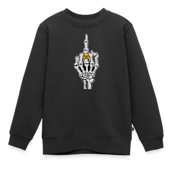 Skelett Rocker Rockmusik Heavy Metal Hardrock Cool - Kinder Premium Organic Sweatshirt - Schwarz - Vorne - AI Model Kid Female (0cm)