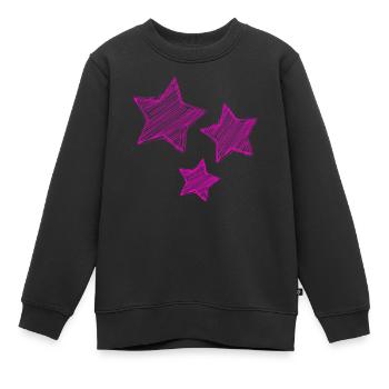 STAR. STAR. STERNE. PARTY. JAHRESTAG. WEIHNACHTEN - Kinder Premium Organic Sweatshirt - Schwarz - Vorne - AI Model Kid Female (0cm)