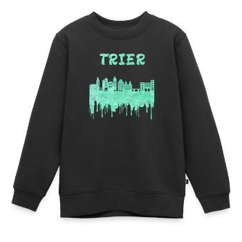 Trier Syline Design / Geschenkidee - Kinder Premium Organic Sweatshirt - Schwarz - Vorne - AI Model Kid Female (0cm)