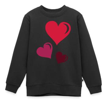 cœurs - Sweat Premium enfant bio - noir - Devant - AI Model Kid Female (0cm)