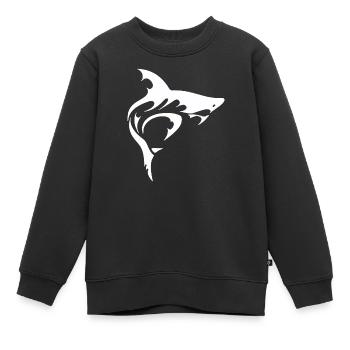 Requin - Sweat Premium enfant bio - noir - Devant - AI Model Kid Female (0cm)