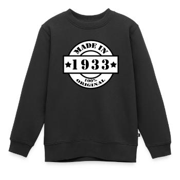MADE IN 1933 Geburtsjahr Baujahr Jahrgang Geschenk - Kinder Premium Organic Sweatshirt - Schwarz - Vorne - AI Model Kid Female (0cm)