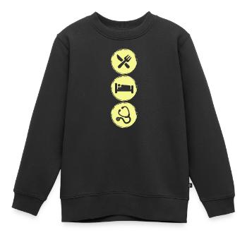 Manger dormir médecin médecin médecin spécialiste Médecin d’urgence - Sweat Premium enfant bio - noir - Devant - AI Model Kid Female (0cm)