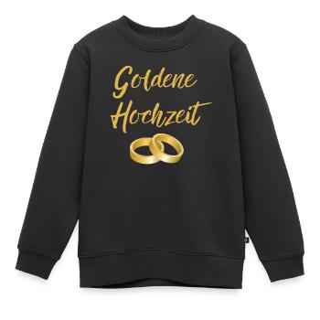 Goldene Hochzeit Eheringe golden Hochzeittag Segen - Kinder Premium Organic Sweatshirt - Schwarz - Vorne - AI Model Kid Female (0cm)