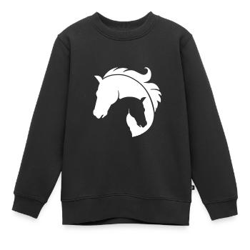 Horse - cheval - animal domestique - poulin - Sweat Premium enfant bio - noir - Devant - AI Model Kid Female (0cm)