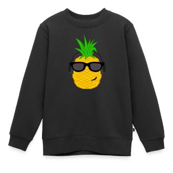 Cool Ananas Karibik Insel Urlaub Chillen Ferien - Kinder Premium Organic Sweatshirt - Schwarz - Vorne - AI Model Kid Female (0cm)