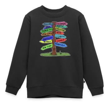 Partez en voyage vacances vacances été - Sweat Premium enfant bio - noir - Devant - AI Model Kid Female (0cm)