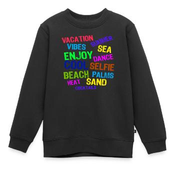 Urlaub Entspannen Ferien Sommer Sonne Verreisen - Kinder Premium Organic Sweatshirt - Schwarz - Vorne - AI Model Kid Female (0cm)