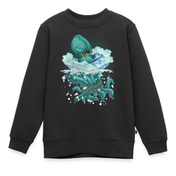 Oktopus - Kinder Premium Organic Sweatshirt - Schwarz - Vorne - AI Model Kid Female (0cm)