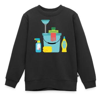 Produits de nettoyage - Sweat Premium enfant bio - noir - Devant - AI Model Kid Female (0cm)