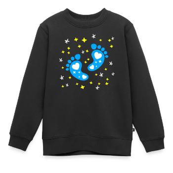 Bébé Pieds Bébé Grossesse Bébé Naissance - Sweat Premium enfant bio - noir - Devant - AI Model Kid Female (0cm)