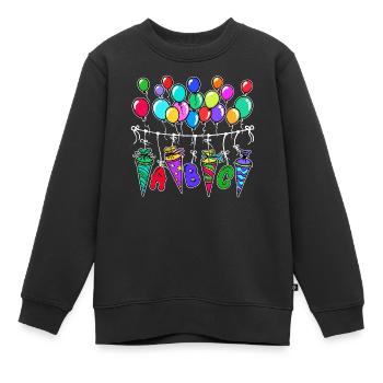 Luftballon Schultüte Schulbeginn Schule Zuckertüte - Kinder Premium Organic Sweatshirt - Schwarz - Vorne - AI Model Kid Female (0cm)