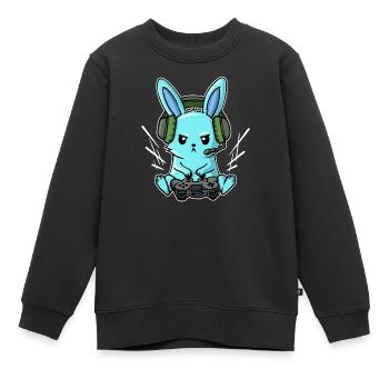Gamer Headset Controller Joystick Zocker - Kinder Premium Organic Sweatshirt - Schwarz - Vorne - AI Model Kid Female (0cm)