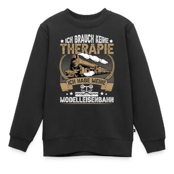 Modelleisenbahn Therapie - Kinder Premium Organic Sweatshirt - Schwarz - Vorne - AI Model Kid Female (0cm)