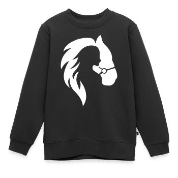 Reiten Pferd Pferdesport Reiterhof Dressurreiten - Kinder Premium Organic Sweatshirt - Schwarz - Vorne - AI Model Kid Female (0cm)