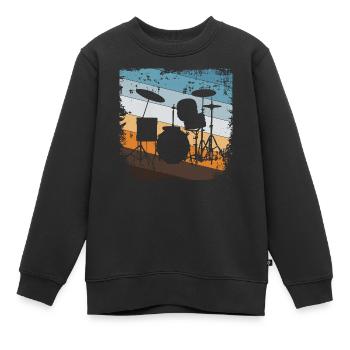 Batteries - Sweat Premium enfant bio - noir - Devant - AI Model Kid Female (0cm)