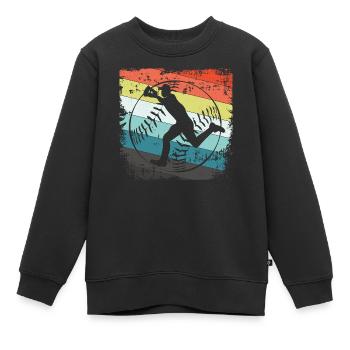 Baseball Baseballspieler - Kinder Premium Organic Sweatshirt - Schwarz - Vorne - AI Model Kid Female (0cm)