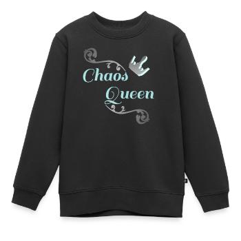 lustige sprücheshirts, chaosqueen, partnerlook - Kinder Premium Organic Sweatshirt - Schwarz - Vorne - AI Model Kid Female (0cm)
