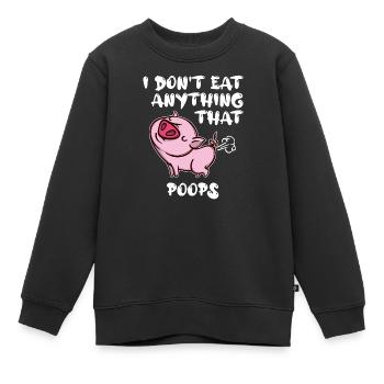 Statement Schwein Vegan - Kinder Premium Organic Sweatshirt - Schwarz - Vorne - AI Model Kid Female (0cm)