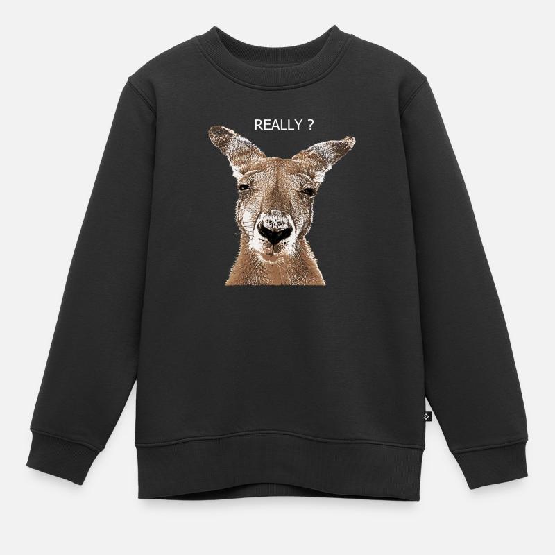 Känguru really - Kinder Premium Organic Sweatshirt - Schwarz