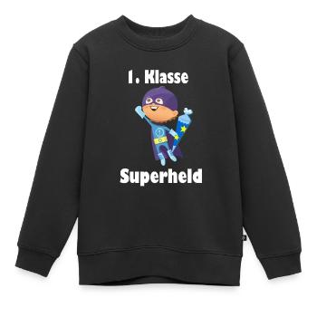 Erster Schultag Kinder Schulkind Geschenk Held - Kinder Premium Organic Sweatshirt - Schwarz - Vorne - AI Model Kid Female (0cm)