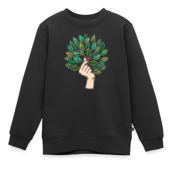 Umwelt Erde Baum Umweltschützer - Kinder Premium Organic Sweatshirt - Schwarz - Vorne - AI Model Kid Female (0cm)