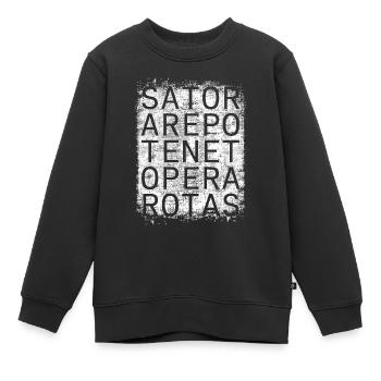 Sator Quadrat - Kinder Premium Organic Sweatshirt - Schwarz - Vorne - AI Model Kid Female (0cm)