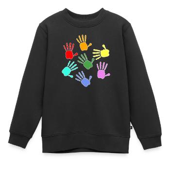 Peindre les mains des enfants - Sweat Premium enfant bio - noir - Devant - AI Model Kid Female (0cm)
