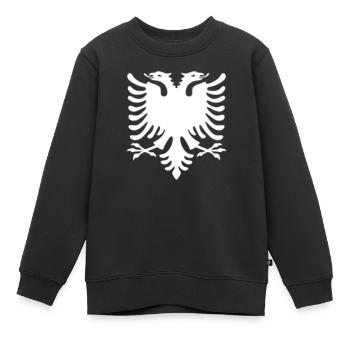 Albanie - Sweat Premium enfant bio - noir - Devant - AI Model Kid Female (0cm)