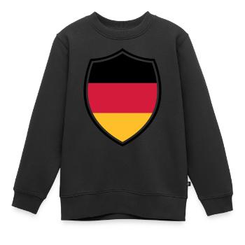 Drapeau blason d’Allemagne - équipe de football d’ - Sweat Premium enfant bio - noir - Devant - AI Model Kid Female (0cm)