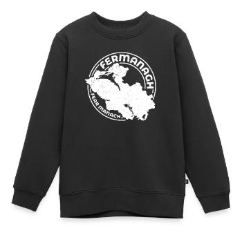 Fermanagh Irland County | Landkarte Kontur Stempel - Kinder Premium Organic Sweatshirt - Schwarz - Vorne - AI Model Kid Female (0cm)