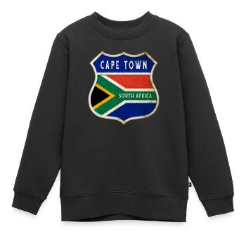 Kapstadt Südafrika Wappen Flaggen Design - Kinder Premium Organic Sweatshirt - Schwarz - Vorne - AI Model Kid Female (0cm)