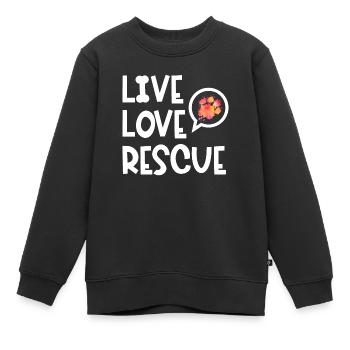 Rettungshund Suchhund Diensthund Pfote - Kinder Premium Organic Sweatshirt - Schwarz - Vorne - AI Model Kid Female (0cm)