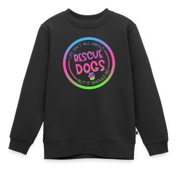 Rettungshund Suchhund Diensthund Pfote - Kinder Premium Organic Sweatshirt - Schwarz - Vorne - AI Model Kid Female (0cm)