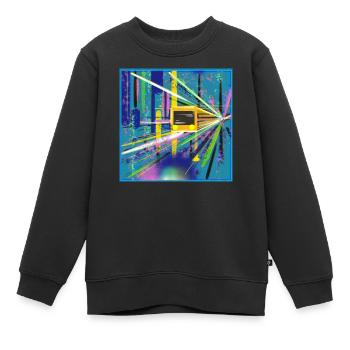 Abstrakte U-Bahn Berlin Graffiti Design - Kinder Premium Organic Sweatshirt - Schwarz - Vorne - AI Model Kid Female (0cm)