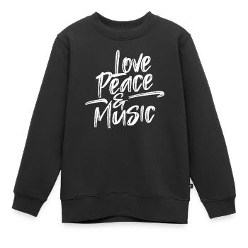 Liebe Statement Frieden Meinungsfreiheit Pazifist - Kinder Premium Organic Sweatshirt - Schwarz - Vorne - AI Model Kid Female (0cm)