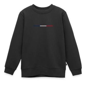 Tricolore en filigrane – Couleurs nationales françaises - Sweat Premium enfant bio - noir - Devant - AI Model Kid Female (0cm)
