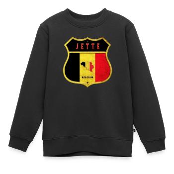Jette Belgique Armoiries Drapeaux Design - Sweat Premium enfant bio - noir - Devant - AI Model Kid Female (0cm)