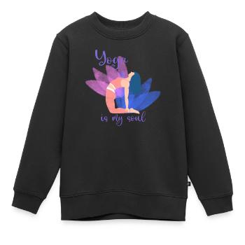 Yoga ist meine Seele – Farbige Pose - Kinder Premium Organic Sweatshirt - Schwarz - Vorne - AI Model Kid Female (0cm)