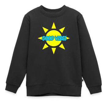 BONNES VIBRATIONS - Sweat Premium enfant bio - noir - Devant - AI Model Kid Female (0cm)