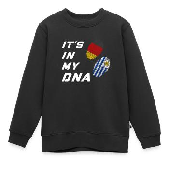 In meiner DNA Deutschland und Uruguay - Kinder Premium Organic Sweatshirt - Schwarz - Vorne - AI Model Kid Female (0cm)