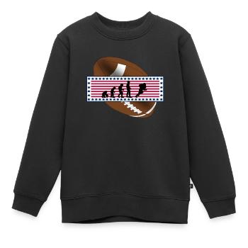 EVOLUTION AMERICAN FOOTBALL USA Flag Cadeau - Sweat Premium enfant bio - noir - Devant - AI Model Kid Female (0cm)