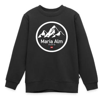 Maria Alm Bergpanorama Logo - Kinder Premium Organic Sweatshirt - Schwarz - Vorne - AI Model Kid Female (0cm)