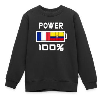 Ecuador und Frankreich ernähren sich zu 100% - Kinder Premium Organic Sweatshirt - Schwarz - Vorne - AI Model Kid Female (0cm)