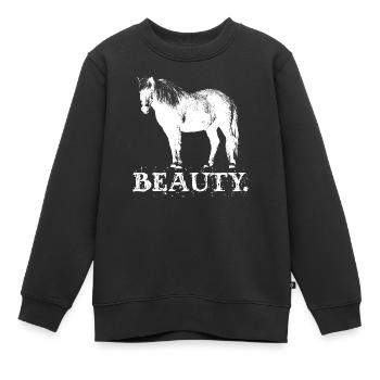 Chevaux islandais Arabe Islandais Dicton Chevaux - Sweat Premium enfant bio - noir - Devant - AI Model Kid Female (0cm)