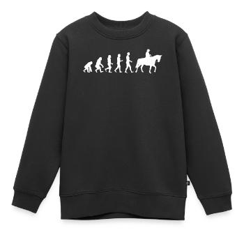 Vintage Pferde Islandpferde Pferdeliebe Hengst - Kinder Premium Organic Sweatshirt - Schwarz - Vorne - AI Model Kid Female (0cm)
