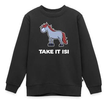 Fohlen Pferde Pony Haflinger Islandpferde Spruch - Kinder Premium Organic Sweatshirt - Schwarz - Vorne - AI Model Kid Female (0cm)