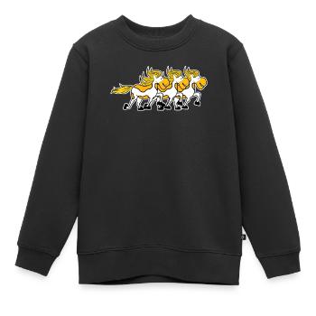 Poulains Chevaux Amour Du cheval Fou de cheval Chevaux islandais - Sweat Premium enfant bio - noir - Devant - AI Model Kid Female (0cm)