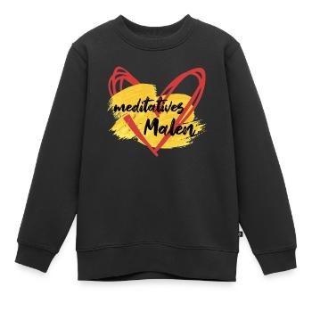 meditatives Malen - Zeichnen zur Entspannung - Kinder Premium Organic Sweatshirt - Schwarz - Vorne - AI Model Kid Female (0cm)
