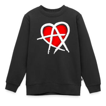 Anarchy & Love - Kids Premium Organic Sweatshirt - black - Front - AI Model Kid Female (0cm)